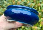 Bonsai schaal rond blauw geglazuurd aardewerk 14x5,6, Tuin en Terras, Rond, Ophalen of Verzenden, Zo goed als nieuw, Minder dan 25 cm