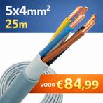 YMvK 5x4mm²  per rol van 25 meter, Ophalen of Verzenden, Nieuw, Kabel of Snoer