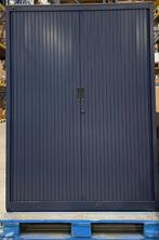 Archiefkast met roldeur donker blauw, Huis en Inrichting, Kasten | Roldeurkasten en Archiefkasten, Ophalen, Kantoor zakelijk, Gebruikt