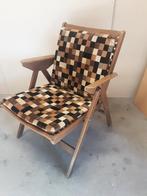 Houten klapstoel met kussen , jaren 50-60, Ophalen, Hout, Gebruikt, Bruin