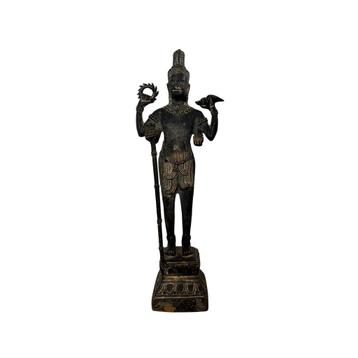 Zuid-Indisch Vishnu Beeld – Brons – 29 cm – 4 Armen beschikbaar voor biedingen