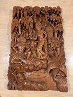 Houten Schilderij Bali, Antiek en Kunst, Kunst | Niet-Westerse kunst, Ophalen of Verzenden