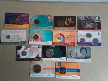 Historische coincards met gulden munten (los te koop) beschikbaar voor biedingen