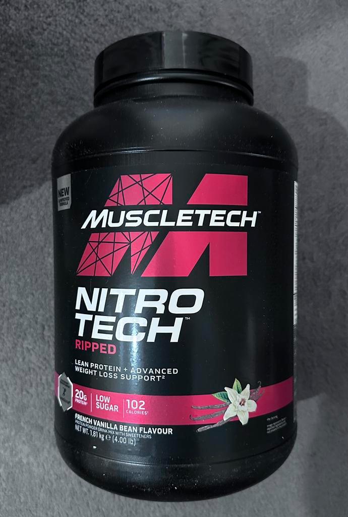 MusleTech NitroTech Ripped | 1,8kg | French Vanilla Bean, Sport en Fitness, Gezondheidsproducten en Wellness, Nieuw, Poeder of Drank