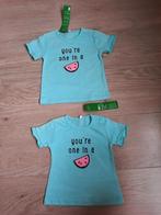NIEUW! Leuke Lichtblauwe T-shirts Melon Meloen Maat 68 + 80, Zeeman, Meisje, Nieuw, Ophalen of Verzenden