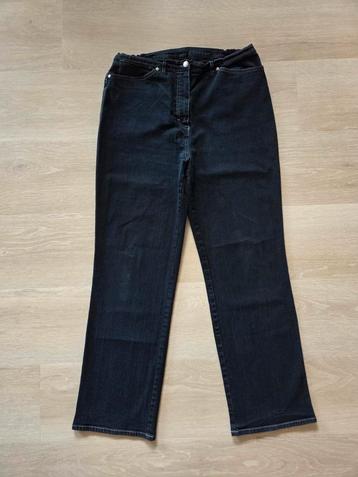 Yessica broek maat 44 zwart/zwartblauw elastische taille   beschikbaar voor biedingen