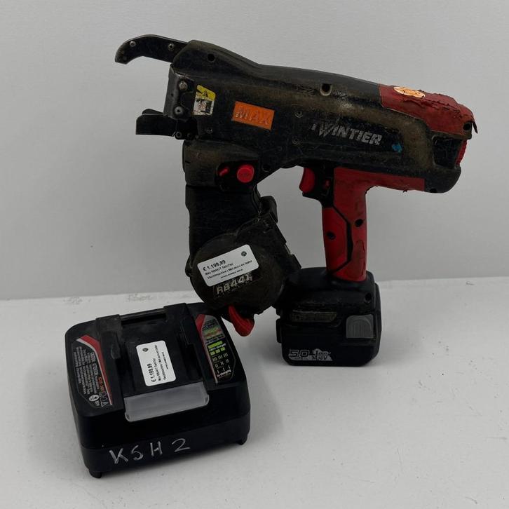 Max RB441T TwinTier Vlechtmachine | Met accu en lader, Doe-het-zelf en Verbouw, Gereedschap | Overige machines, Gebruikt, Ophalen of Verzenden