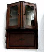 Antieke eikenhouten glazen wandkast., Huis en Inrichting, Kasten | Wandmeubels, Ophalen, Glas