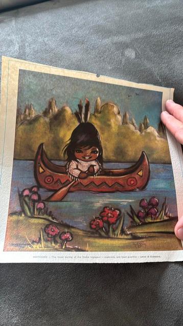 zeer oude print 1960 van eskimo beschikbaar voor biedingen