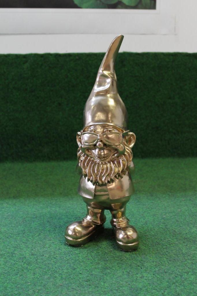 Tuinkabouter goud met gouden zonnebril, Tuin en Terras, Tuinbeelden, Nieuw, Tuinkabouter, Kunststof, Ophalen of Verzenden