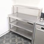 Rvs werktafel 120 x 60 cm, incl. 1-laags verhoging, Huis en Inrichting, Keuken | Keukenelementen, Ophalen, Gebruikt, 100 tot 150 cm