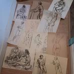 16 Naakt model Tekeningen / schetsen, Antiek en Kunst, Ophalen of Verzenden
