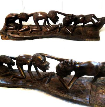 Afrikaans decoratief volkskunstobject houtsnijwerk, 80 cm. beschikbaar voor biedingen
