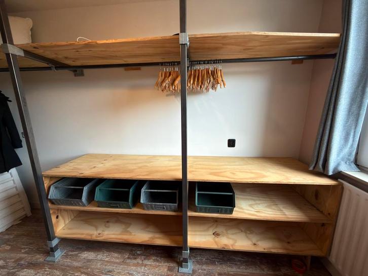 Inloopkast met planken en hangruimte (aanpasbaar) 3,75 m, Huis en Inrichting, Kasten | Kledingkasten, Gebruikt, 200 cm of meer