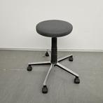 Verrijdbare werkkruk - grijze stoffering, Huis en Inrichting, Krukjes, Niet ingevuld, Gebruikt, Niet ingevuld, Niet ingevuld