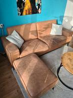 Cognac Bank 2,5 zits + Hocker, Huis en Inrichting, Ophalen, Gebruikt, 75 tot 100 cm, 200 tot 250 cm