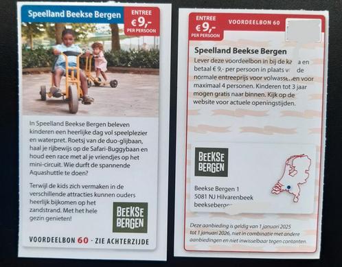 Speelland Beekse Bergen entree €9,- p.p., Tickets en Kaartjes, Kortingen en Cadeaubonnen
