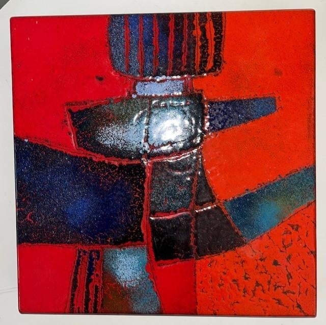 Wand decoratie; metaal abstract decor, Ophalen of Verzenden, Gebruikt