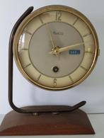 Plato NOS hout/messing schouwklokje opwinding, Antiek en Kunst, Antiek | Klokken, Ophalen