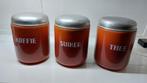 Vintage Emaille Blikken Koffie Thee Suiker Set, Ophalen of Verzenden
