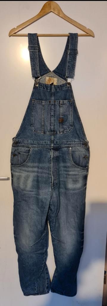 G-Star Dungarees / Tuinbroek mt L Vintage, Kleding | Heren, Spijkerbroeken en Jeans, Gedragen, W33 - W34 (confectie 48/50), Blauw