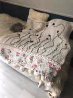 Gebreide plaid, merinowol, romantisch, Ophalen of Verzenden, Nieuw