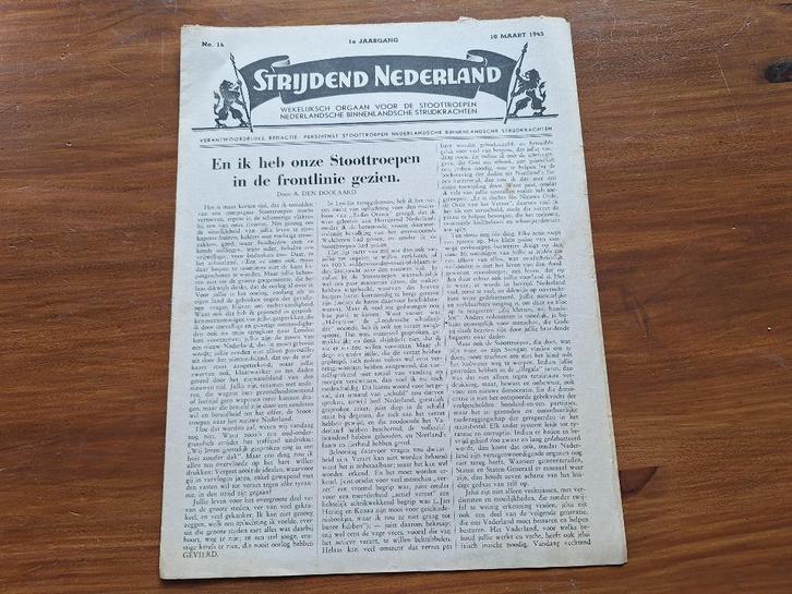 1945 - Strijdend Nederland 14 Binnenlandsche Strijdkrachten, Verzamelen, Militaria | Tweede Wereldoorlog, Boek of Tijdschrift