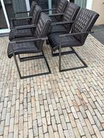 6 eetkamerstoelen - Donkerbruin met Diamantmotie, Huis en Inrichting, Stoelen, Ophalen, Overige materialen, Gebruikt, Bruin