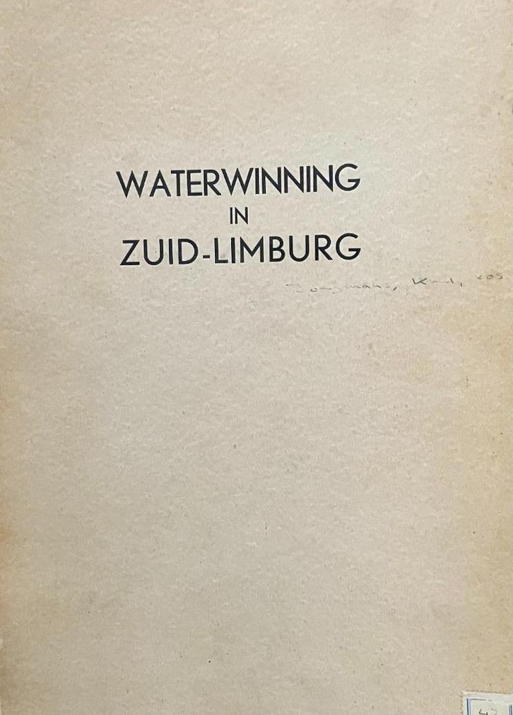 Waterwinning in Zuid-Limburg. Rapport 1941, Boeken, Wetenschap, Gelezen, Natuurwetenschap, Ophalen of Verzenden