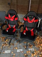 Gaming Stoel - Zwart/Rood met led-verlichting, Ophalen, Zwart, Zo goed als nieuw, Gaming bureaustoel