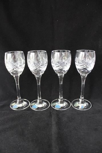 Vintage Bohemia set van 4 kristal borrelglazen beschikbaar voor biedingen