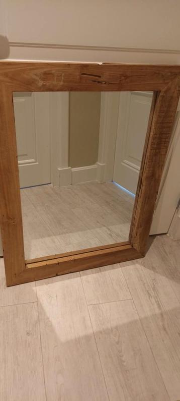 Prachtige, grote, houten spiegel 