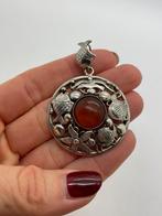 Z738 Prachtige zilveren hanger Fischland, Sieraden, Tassen en Uiterlijk, Ophalen of Verzenden, Zilver, Hanger, Met edelsteen