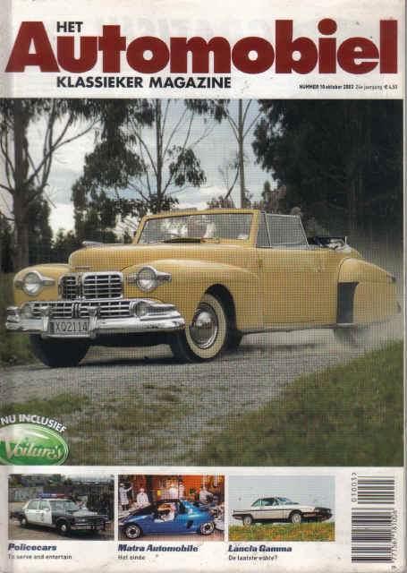 Automobiel 10 2003 : Lancia Gamma - Lincoln Continental Cabr, Boeken, Auto's | Folders en Tijdschriften, Gelezen, Algemeen, Ophalen of Verzenden