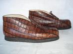 Jan Jansen hoge schoenen  mt 39-39,5 bruin leer+ print Italy, Ophalen, Bruin, Lage of Enkellaarzen, Zo goed als nieuw