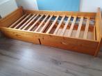 Grenen eenpersoons bed, Ophalen, Gebruikt, 90 cm, 200 cm