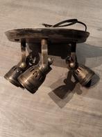 Industriële Plafondlamp - Antiek Zilver - 3 Spots, Ophalen, Metaal of Aluminium