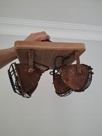 Chericoni Bella 4-lichts plafondlamp – roestkleur met hout, Ophalen, Zo goed als nieuw, Metaal, Industrieel
