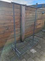 Industrieel Kledingrek met Schoenenrek - Donkergrijs, Ophalen, Gebruikt