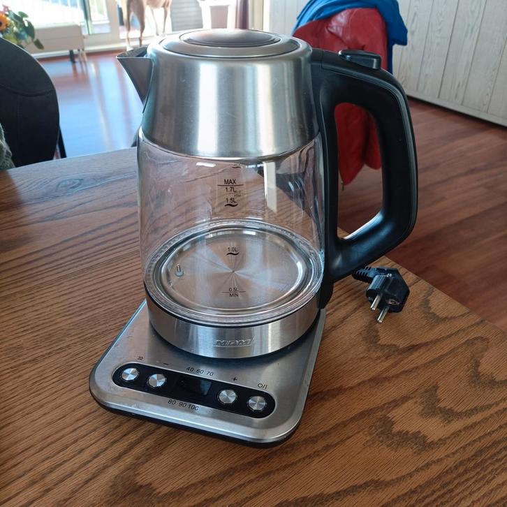 Glazen Waterkoker met Warmhoudfunctie, Witgoed en Apparatuur, Waterkokers, 1 tot 2 liter, Ophalen of Verzenden