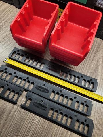 Rubbermaid stapelbare/ wand gereedschap bakjes