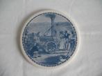 Ronde Tegel Johnson LTD Stoomlocomotief *Delfts Blauw Vintag, Antiek en Kunst, Antiek | Wandborden en Tegels, Ophalen of Verzenden