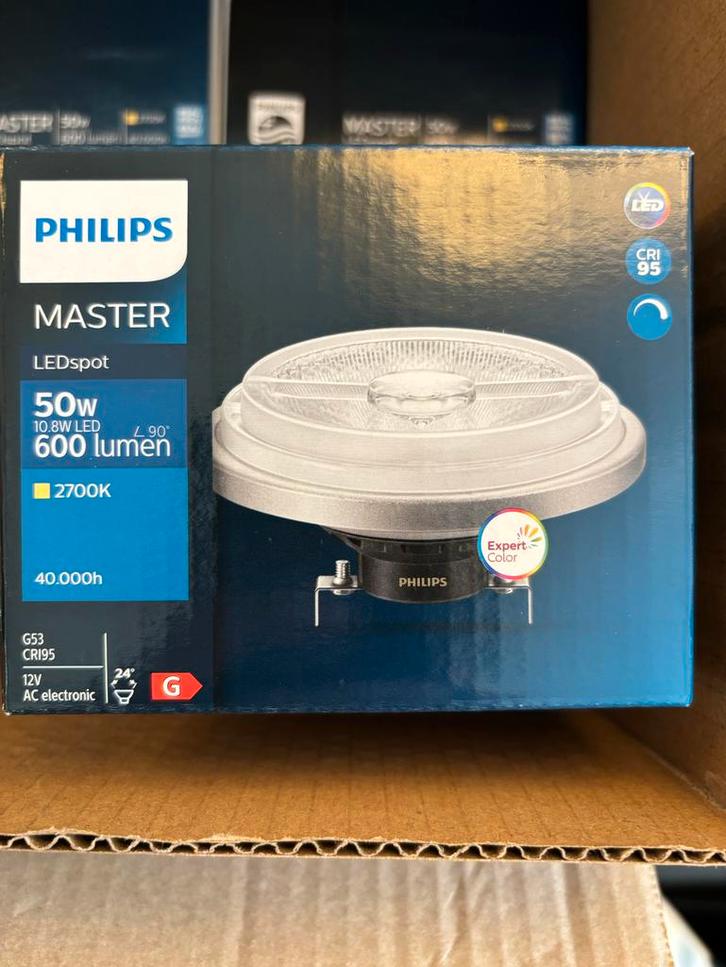 Philips Master LEDspot AR111 G53 (6 stuks), Huis en Inrichting, Lampen | Losse lampen, Nieuw, Led-lamp, 30 tot 60 watt, Overige fittingen