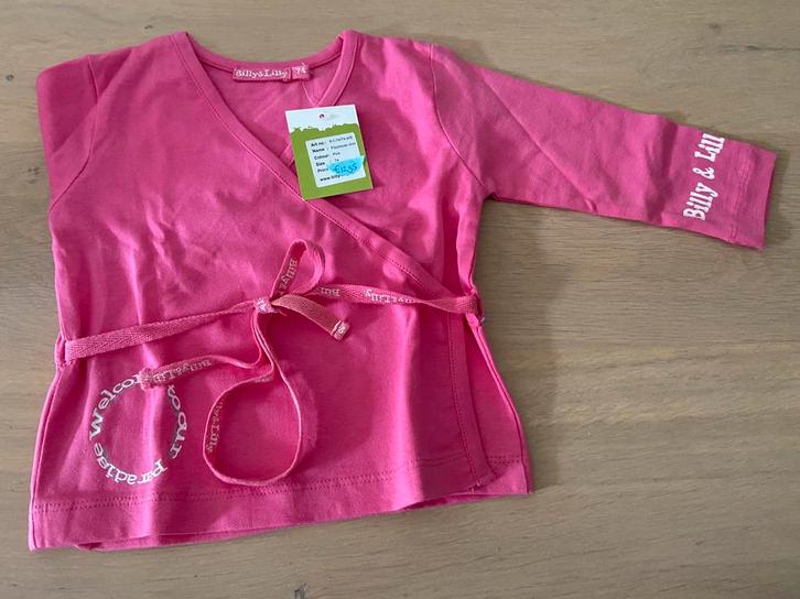 Billy & Lilly overslag shirt, Kinderen en Baby's, Babykleding | Maat 74, Nieuw, Meisje, Shirtje of Longsleeve, Ophalen of Verzenden