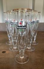 Set van 6 Heineken Glazen op voet, Ophalen of Verzenden, Gebruikt, Glas of Glazen, Heineken