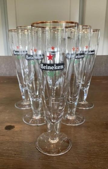 Set van 6 Heineken Glazen op voet beschikbaar voor biedingen