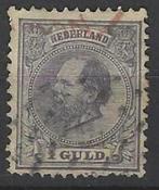 postzegel NVPH 28 Koning Willem III 1 gulden 1872., T/m 1940, Verzenden, Gestempeld