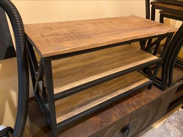 Schoenen rek bankje 77x45 mangohout metaal beschikbaar voor biedingen