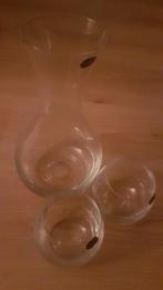 Bohemian kristallen decanteerkaraf+2 glazen voor wijn/water, Nieuw, Ophalen of Verzenden, Overige stijlen, Overige materialen
