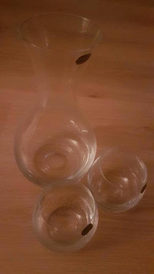 Bohemian kristallen decanteerkaraf+2 glazen voor wijn/water, Huis en Inrichting, Keuken | Servies, Nieuw, Glas of Glazen, Overige stijlen
